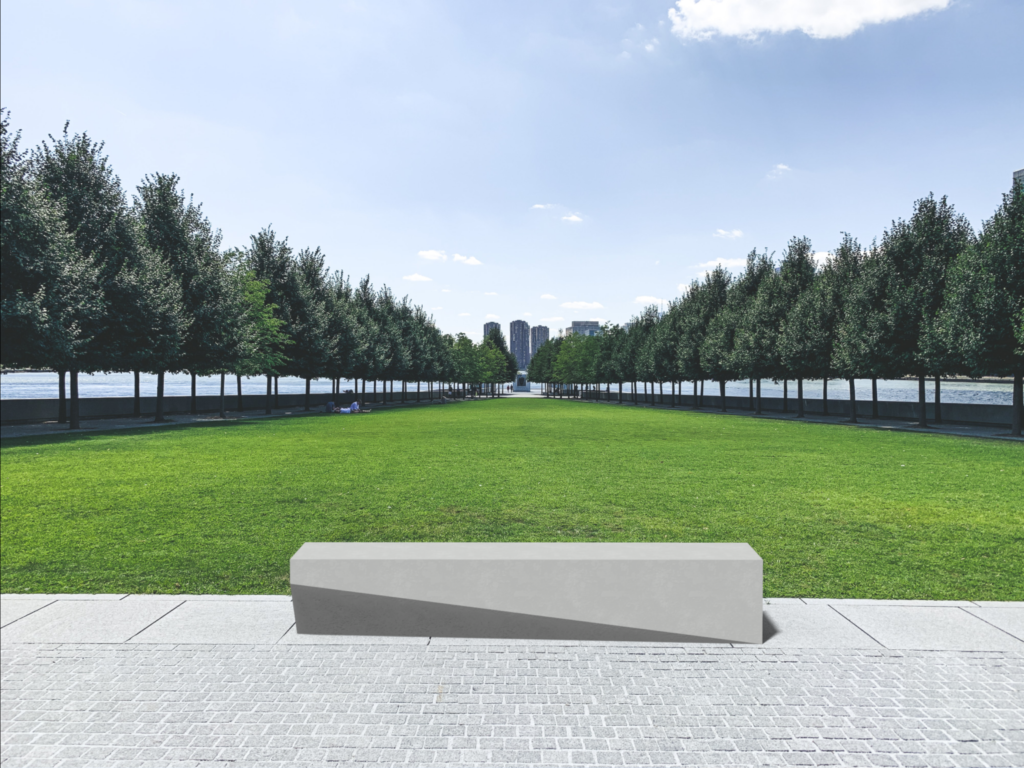 Banc en béton de couleur naturelle/blanche - mobilier urbain