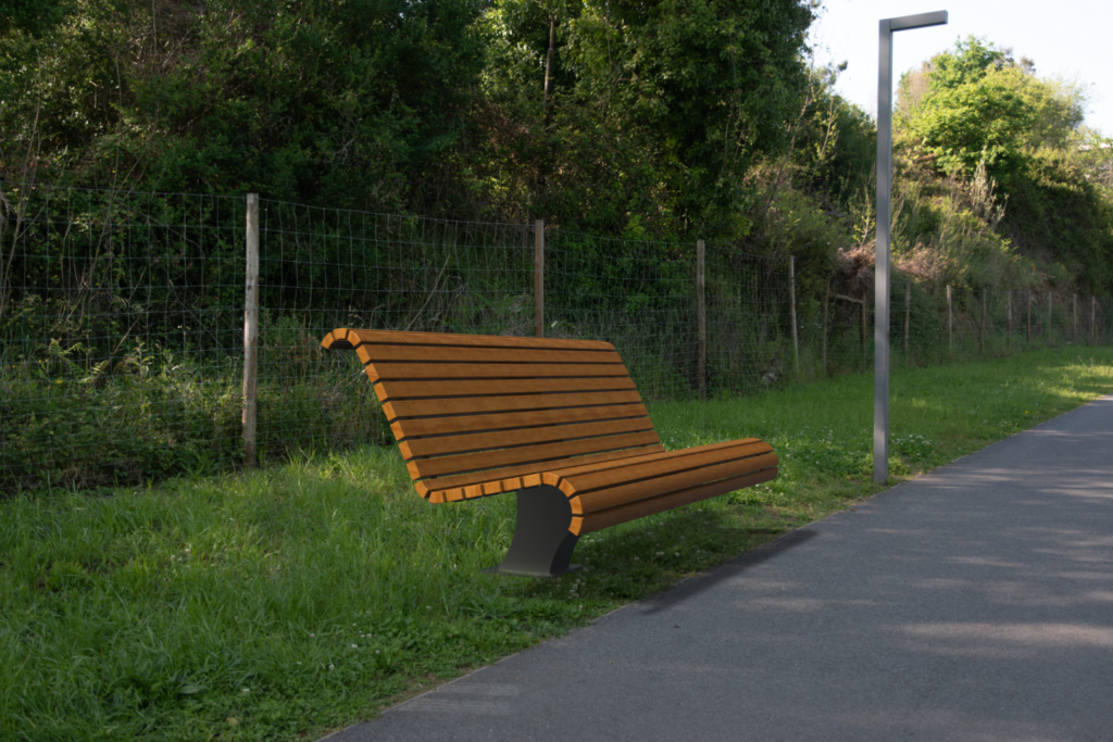 Banc Versailles en bois et fer – couleur personnalisable