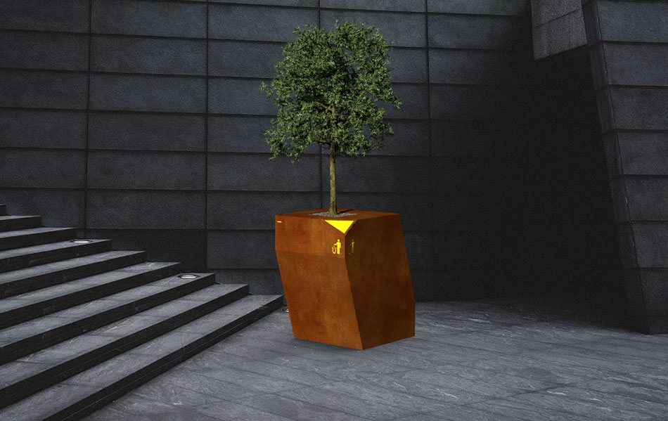 Jardinière en acier corten