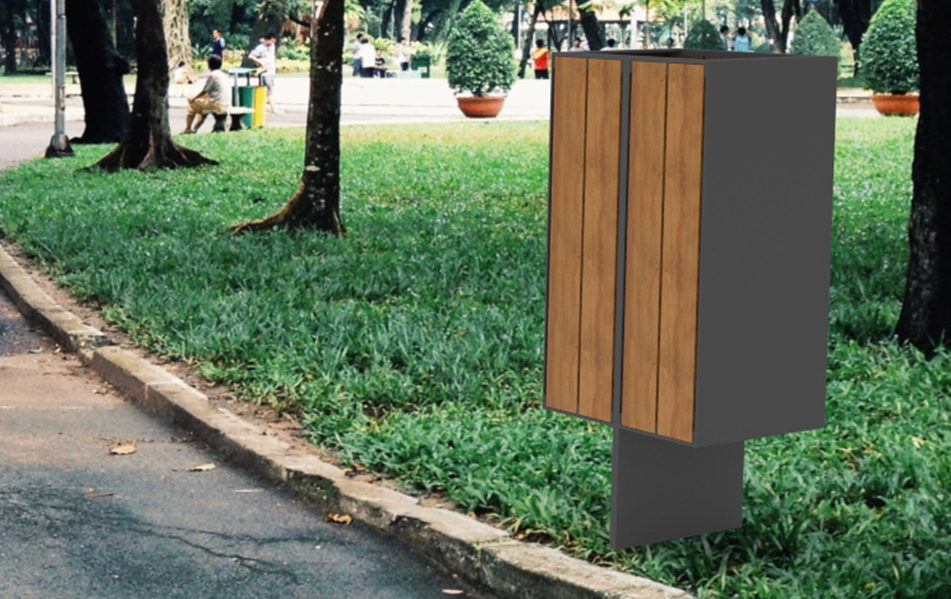 Corbeille INTER en fer et bois.