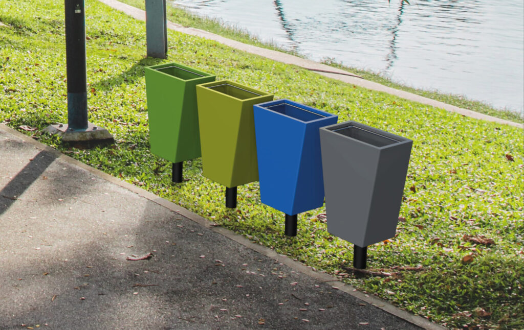 Corbeille P1 en plastique recyclé.