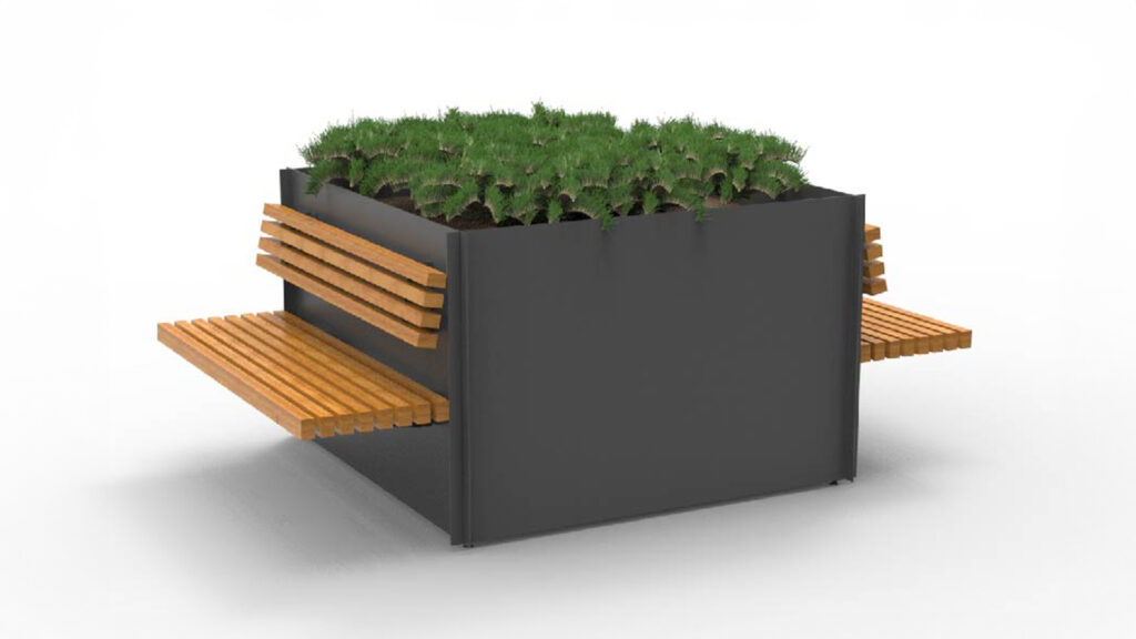 Jardinière en fer et bois
